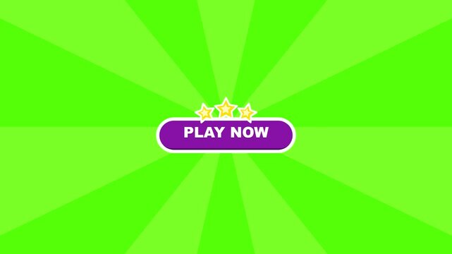 Play now button in generic cartoon game interface animation