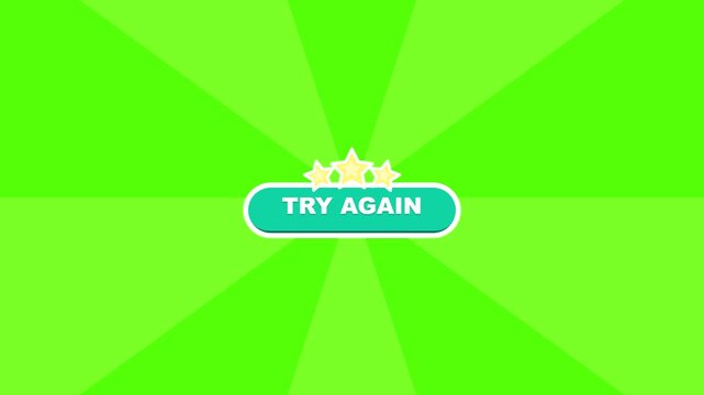 Generic try again button with stars motion graphic