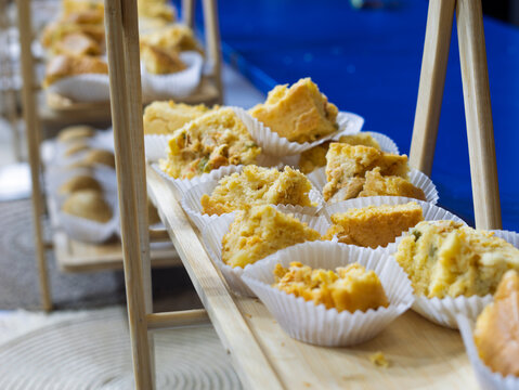 Deliciously Baked Homemade Cornbread Muffins at Market