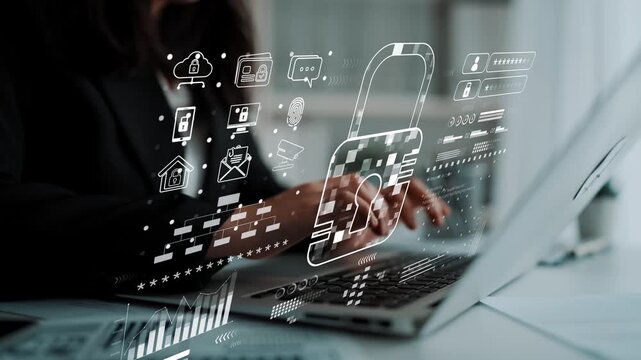Cyber security system protecting digital infrastructure. Cyber security ensures data safety, prevents breaches, cyber security strengthens defense, and supports secure operations. Marrow