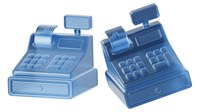 3D Translucent Plastic Cash Register Icon