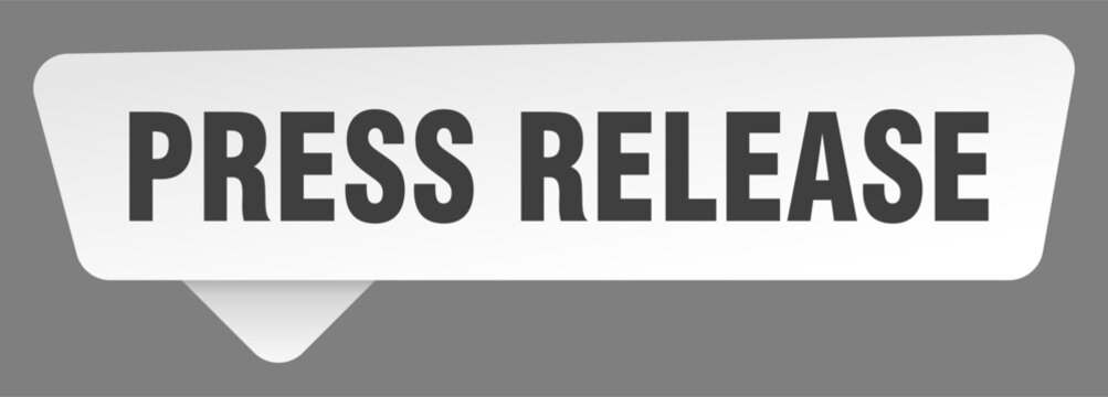 press release sign. press release white sticker isolated on gray background