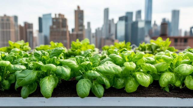 Summer Glow Through the Compact Downtown Core: Urban Farm On Apartment Rooftops With Skyline View Sustainabl &acirc;&euro;&ldquo; Skyline Study 3