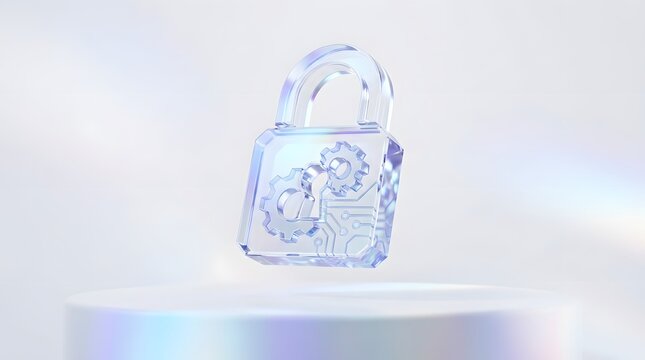 Digital Cybersecurity Padlock Concept