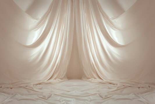 Drapes neutral fine art digital backdrops, Flowing fabric maternity background, Studio portrait backgrounds, Fabric drape with soft flowing folds in neutral tones perfect for product shots