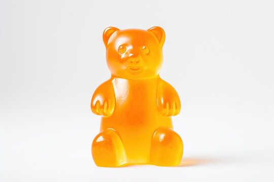 Bear Shaped candy figurine toy white background.