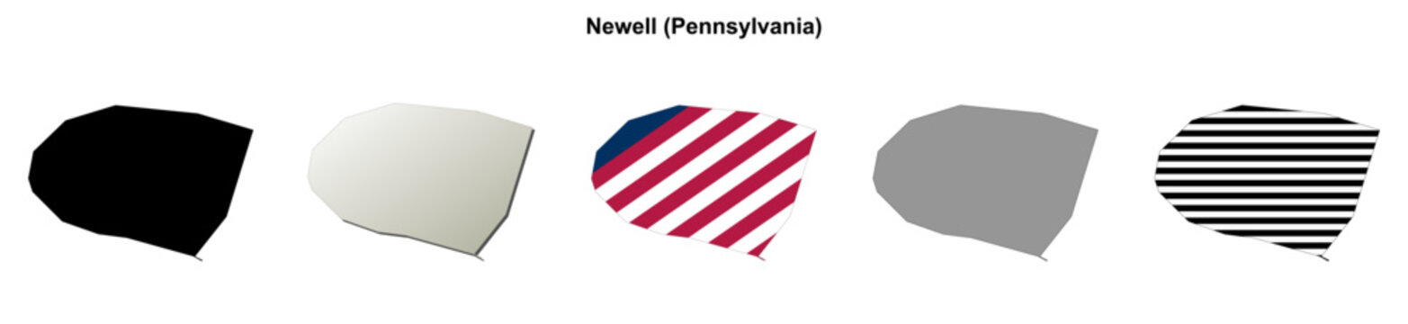 Newell (Pennsylvania) blank outline map set