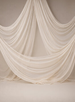 Drapes neutral fine art digital backdrops, Flowing fabric maternity background, Studio portrait backgrounds, Fabric drape with soft flowing folds in neutral tones perfect for product shots