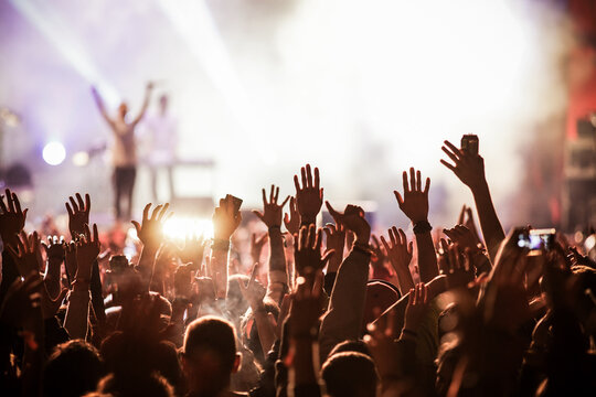 crowd at concert - summer music festival