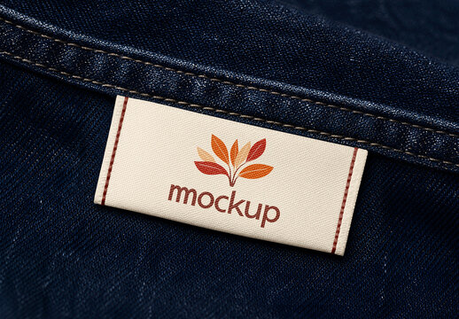 Woven Label Denim Seam Mockup
