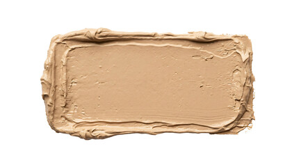 Smooth beige liquid cosmetic foundation stroke showing thick creamy texture with visible ridges for beauty product advertisements on transparent background