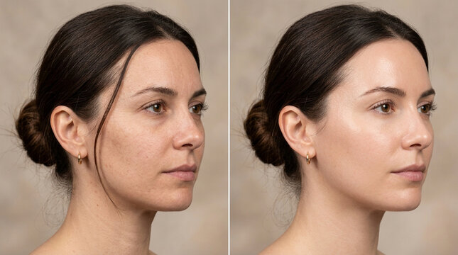 Before and After Skincare: Woman's Face Transformation - Natural Glow