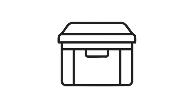 black vector line art icon of a briefcase with a handle featuring business, professional