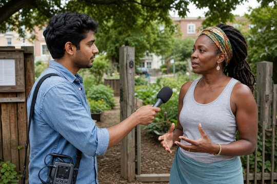 Community Radio Station Operations with Reporter a Neighborhood Organizer Field