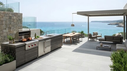 Fototapeta premium Outdoor Kitchen Luxury Terrace