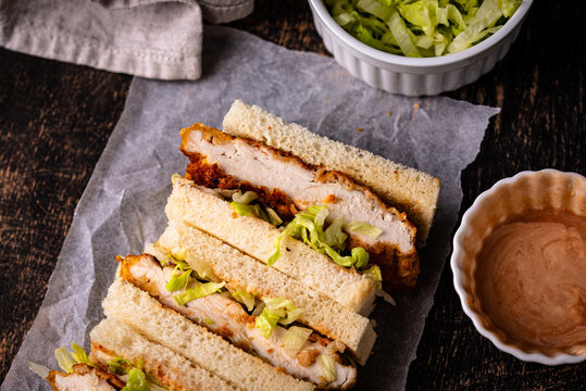 Japanese chicken katsu sando sandwich