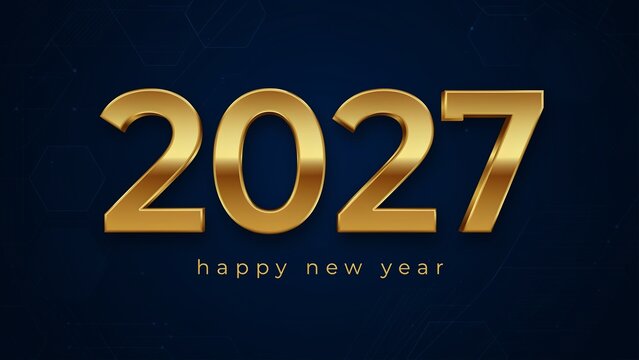 2027 Happy New Year Golden Luxury Celebration Design