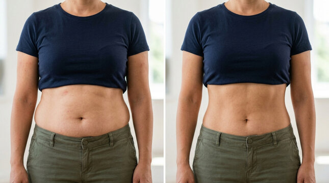 Woman's Body Transformation: Before and After Weight Loss