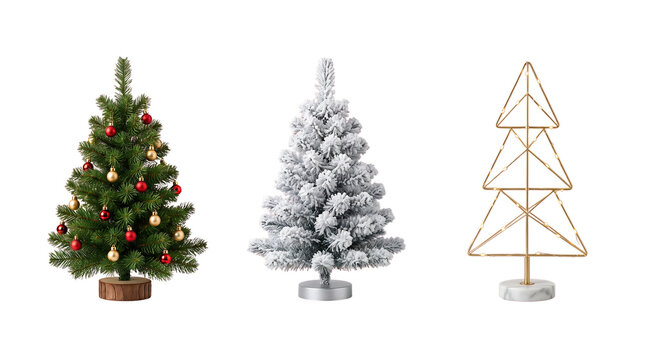 Set of three decorative christmas trees