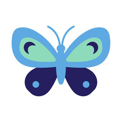 Blue and green butterfly illustration © dinda