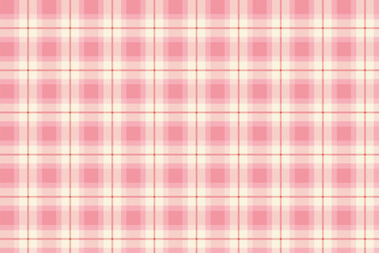 Pink Vichy Background. Gingham Seamless Pattern. Tartan Plaid Wallpaper.