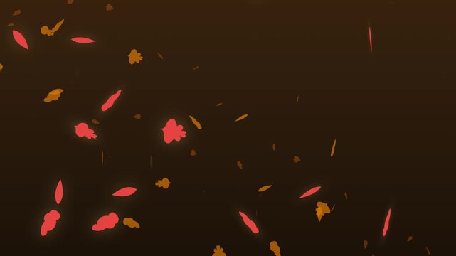 Professional transparent video overlay asset featuring multi-layer falling autumn leaves with faster, highly randomized tumbling physics. 20-second 4K seamless loop with alpha channel for video editin
