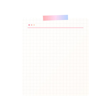 Cute grid memo paper with tape illustration