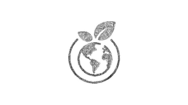 Sketch carbon neutral business icon animation - smooth progressive reveal