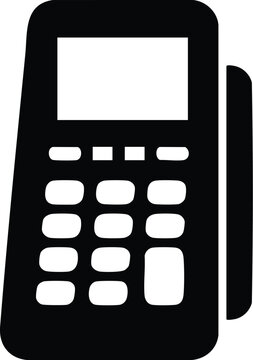 Point of sale terminal silhouette for credit card payments and efficient retail services.