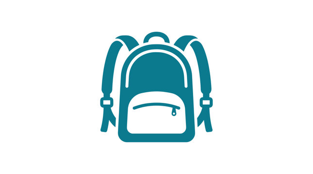 Blue backpack illustrated in a flat vector style for education themes.