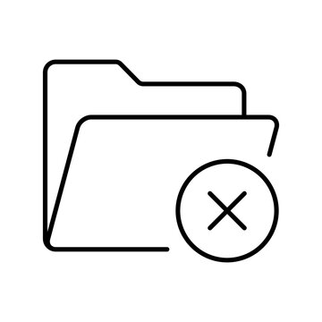 Reject Folder Line editable stroke Icon