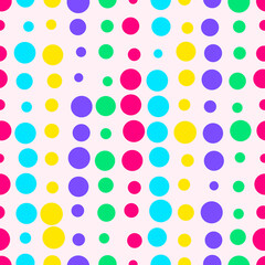 Colorful polka dot seamless pattern with 80s pop style circles © Monad Nomad