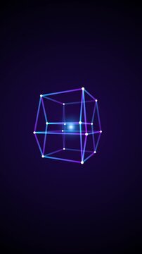 Hyper Dimensional 4D Tesseract Lattice Geometry Audio Reactive