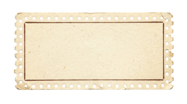 Vintage blank postage stamp isolated on transparent background