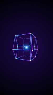 Hyper Dimensional 4D Tesseract Lattice Geometry Audio Reactive