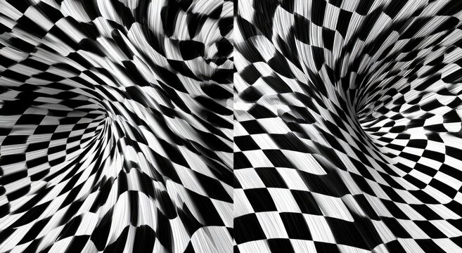 Black and white checkered pattern vortex tunnel