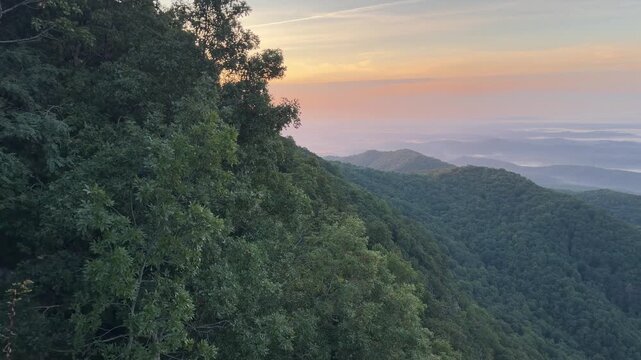 Sunrise Over Blue Ridge Mountains at Caesars Head State Park in Upstate South Carolina