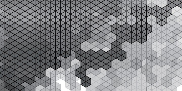 Monochrome Hexagonal Geometric Pattern Background Design