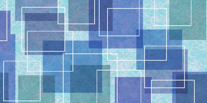 Abstract Geometric Blue Square Pattern Background
