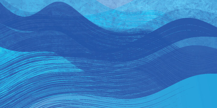 Abstract Blue Wave Pattern Graphic Design