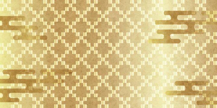 Gold Japanese Traditional Pattern with Cloud Motifs