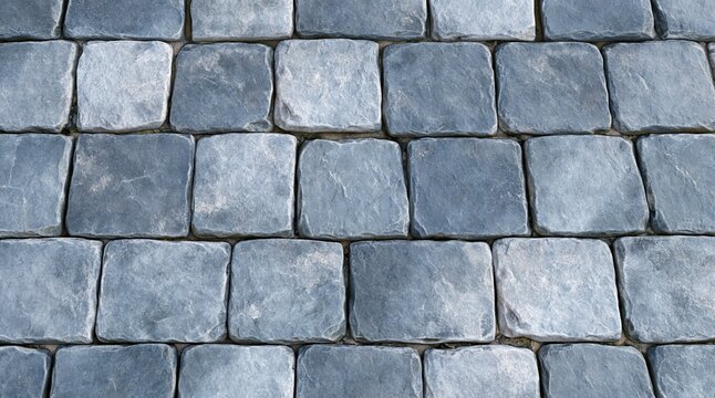 Blue granite stone pavement blocks texture background