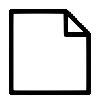 Blank page document icon vector illustration with folded corner outline for office notes memo and paper templates