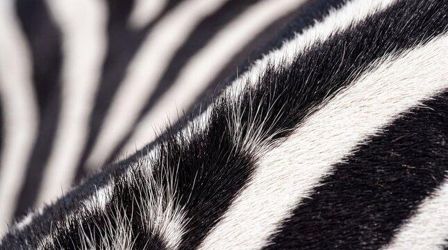 Close-Up Texture of Zebra Stripes Fur Pattern