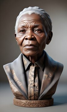 3D-Modell einer &auml;lteren afrikanischen Frau mit dunkler Haut