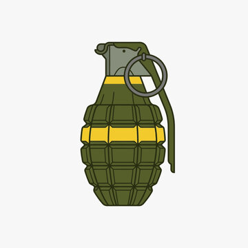 Illustration of a hand grenade with a safety pin attached