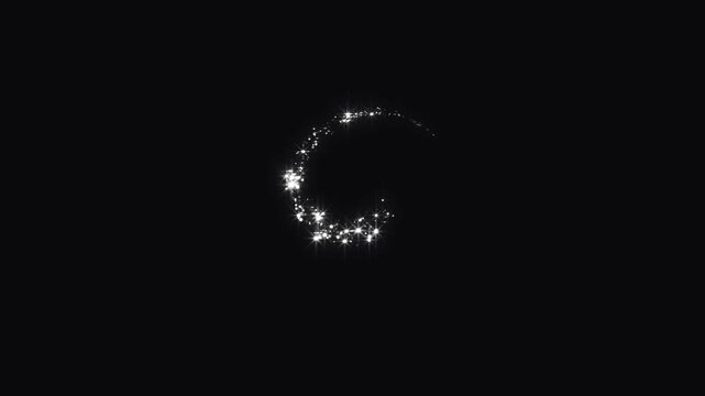 White twinkling fairy sparkle trail animation,transition overlay,fantasy glitter particles,black screen background, festive cinematic animation, 4k luxury magic glitter star