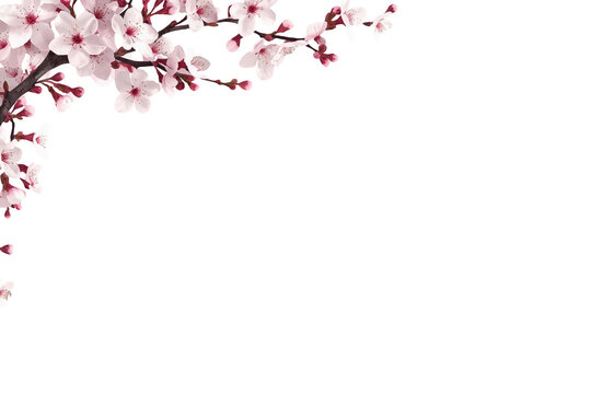 Cherry blossom branches creating floral top border