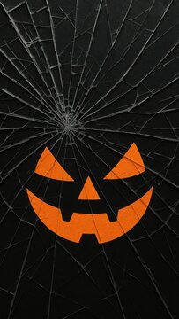 Spooky cracked pumpkin face mobile wallpaper