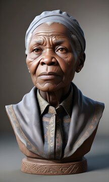 Modello 3D di un'anziana donna africana con la pelle scura